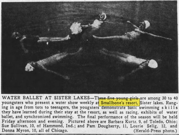 Maplewood Resort (Smallbones Resort) - Aug 1957 Water Ballet
